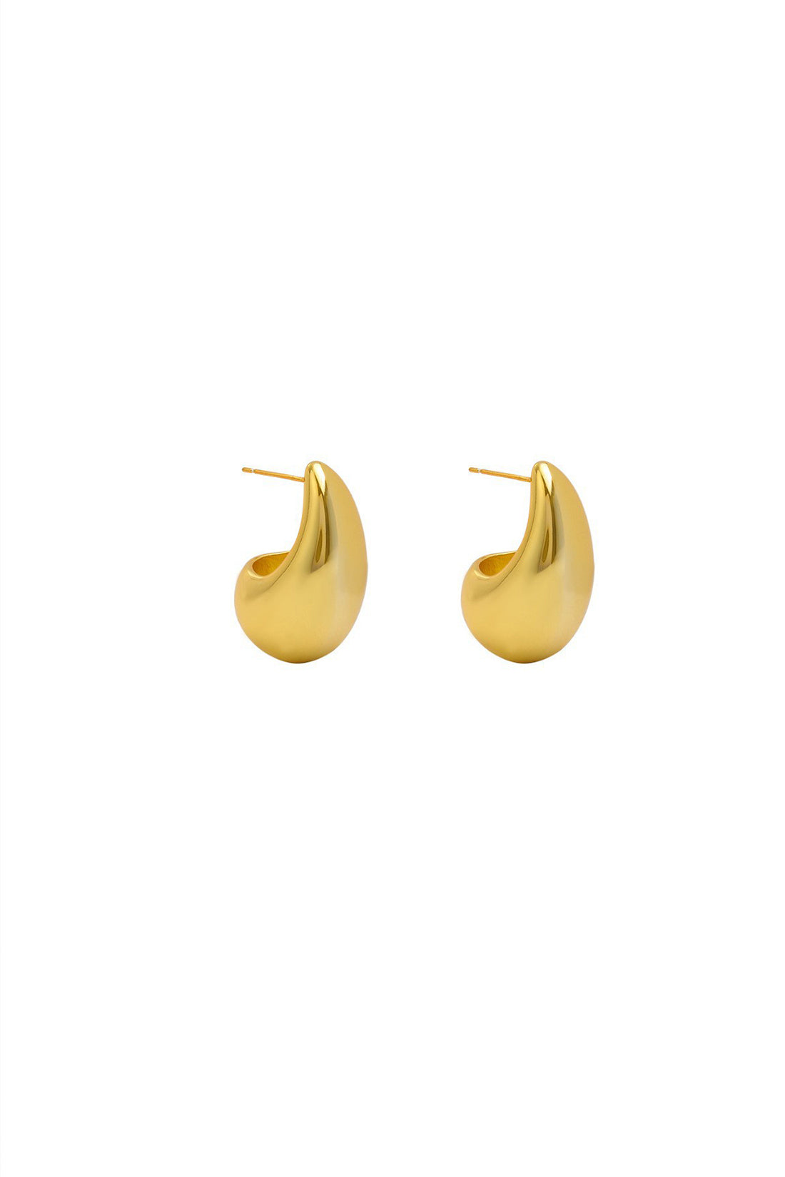 Platinum Drop Hoop Earrings, Medium Kylie Earrings