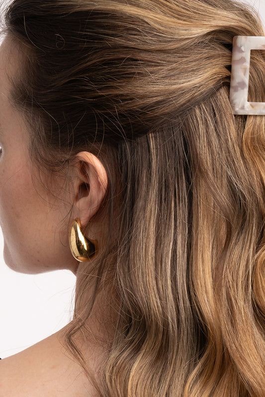 Gold Drop Hoop Earrings, Medium Kylie Earrings