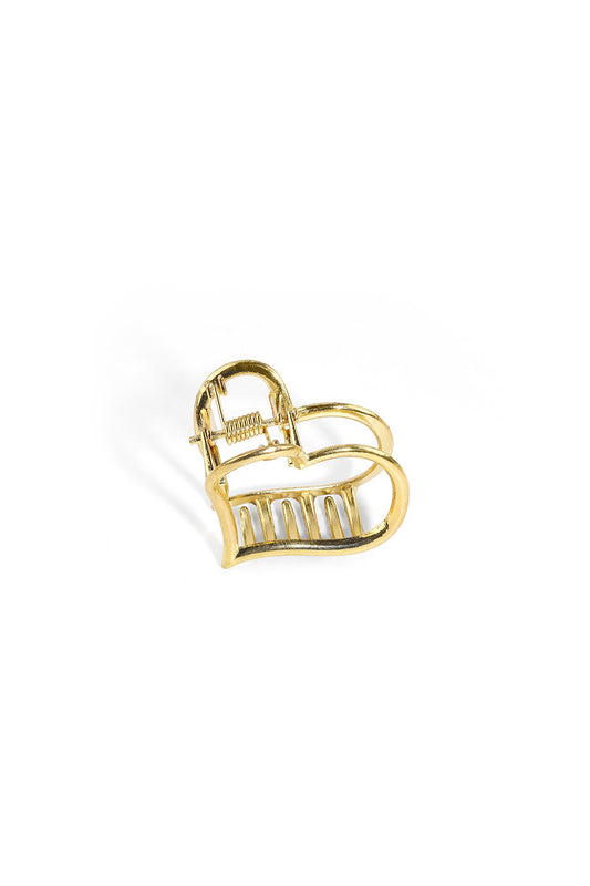 Heart hair claw clip in gold