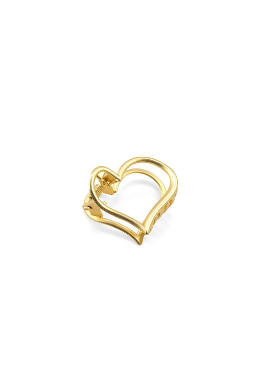 heart hair claw clip in matte gold
