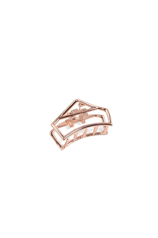 Pointed Arch Deco Metal Claw Clip Rose Gold