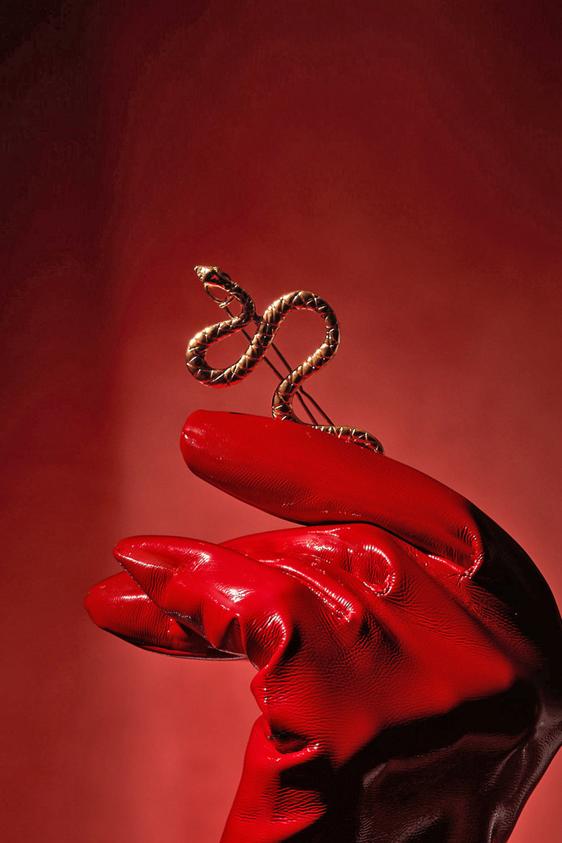 Snake Hair Clip Barrette - Gold